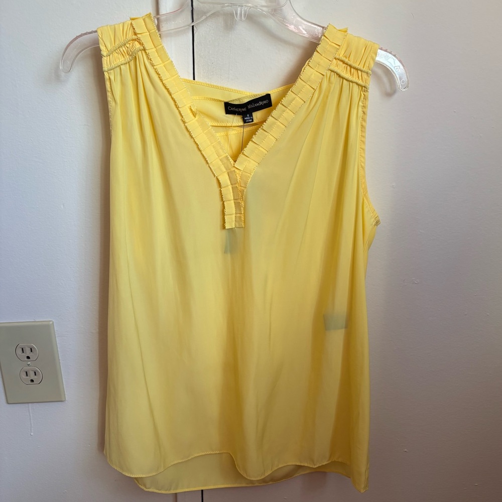 Catherine Malandrino Light Yellow Sleeveless Blouse